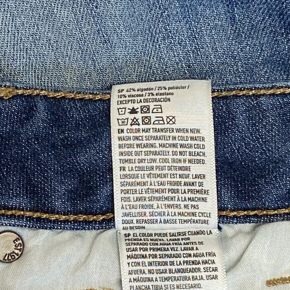 High Rise Slim Flared Kick Faded Denim Jeans American Eagle Next Level Stretch - Picture 15 of 15